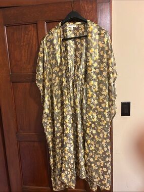 Dainty Yellow Floral Wrap Duster